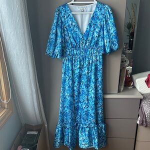 Kensie Blue Floral Maxi Dress